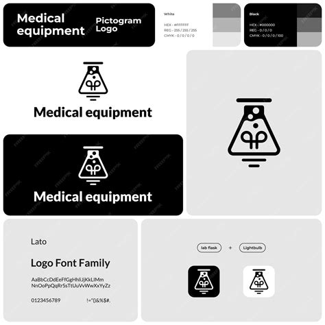 Premium Vector Medical Equipment Monochromatic Business Logo With