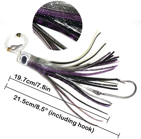 Trolling Skirt Tuna Lures Set Of 5PCS 8 Inch Fishing Saltwater Lures