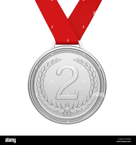 Second Place Silver Medal Isolated Stock Photo - Alamy