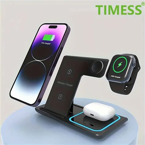 1 Fast Charging Station Folding Wireless Charger Stand Temu