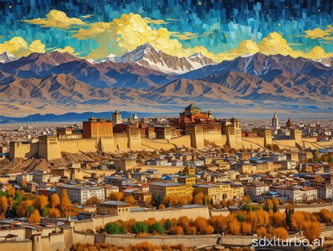 Lhasa Skyline in Van Gogh Style | SDXL Free Online