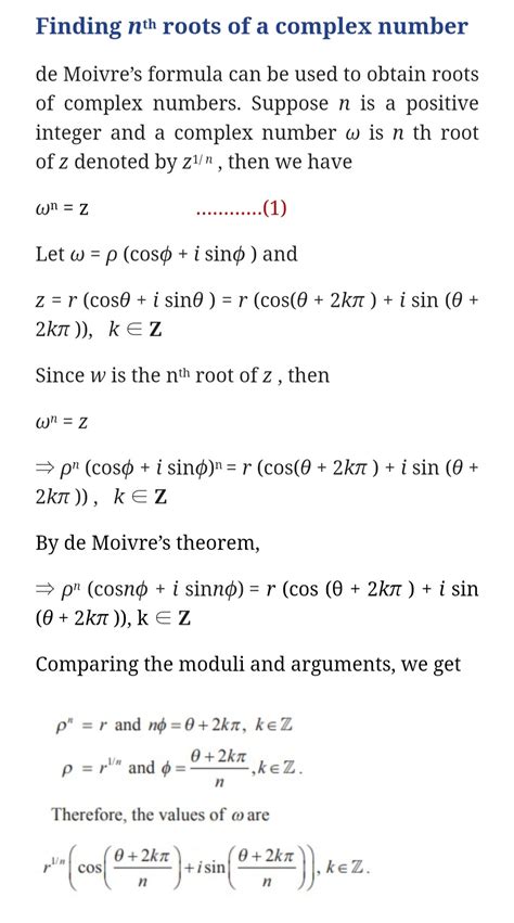 Why N Th Root Of A Complex Number Has N Values And Not N