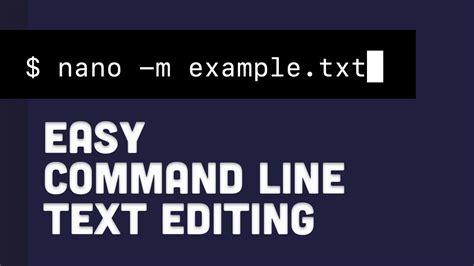 Simple Command Line Text Editing With Nano Youtube