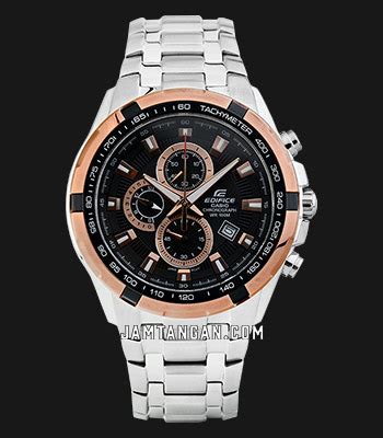 Casio Edifice Ef D A Vdf Chronograph Black Gold Dial Stainless