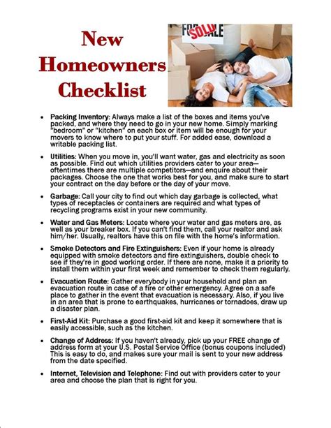 New Homeowner Checklist My Move Homeowner Checklist New Homeowner