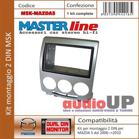 MASCHERINA AUTORADIO 2 DIN MAZDA 5 DAL 2006 AL 2010 KIT DOPPIO DIN CON