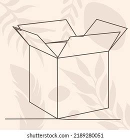 Open Box Drawing One Continuous Line Stock Vector (Royalty Free ...