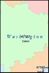 WASHINGTON County, Indiana Digital ZIP Code Map