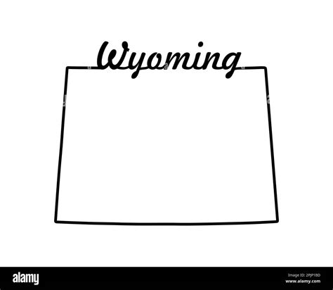 Wyoming State Map Us State Map Wyoming Outline Symbol Retro Typography Vector Illustration