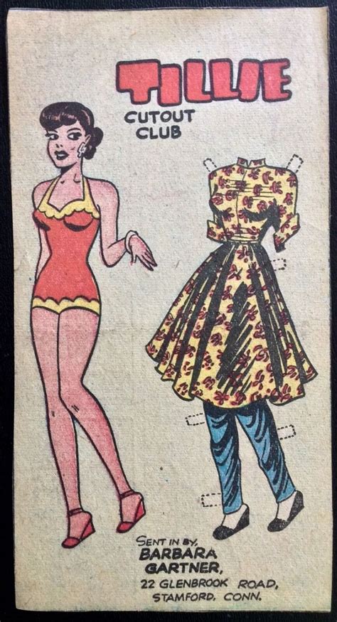 Tillie The Toiler Sunday Funny Paper Doll 1950s Uncut Old Newspaper