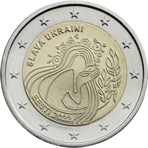 Estland 2 Euro 2022 Slava Ukraini Ruhm Der Ukraine Coincard