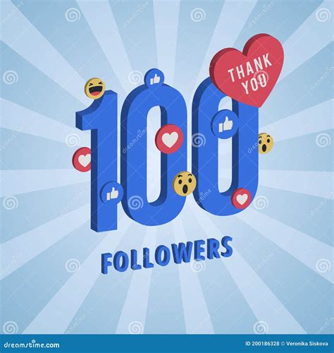 Social Media Banner With Thank You For Followers Stock Vector