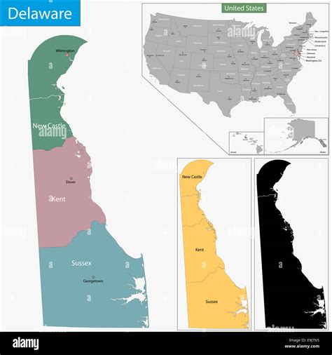 Political Map Of Delaware Hi Res Stock Photography And Images Alamy