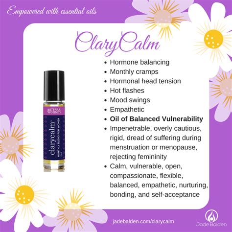 Clarycalm Womans Monthly Essential Oil Blend Jade Balden