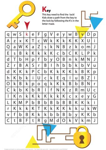 Maze Worksheet Key And Lock Free Printable Puzzle Games