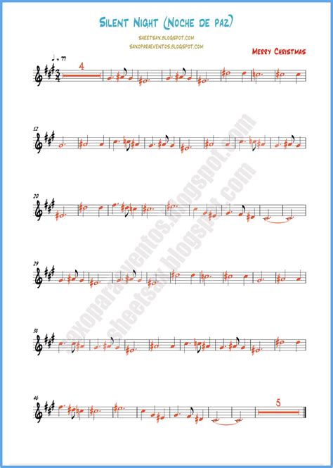 Silent Night Free Christmas Sheet Music And Playalong Free Sheet