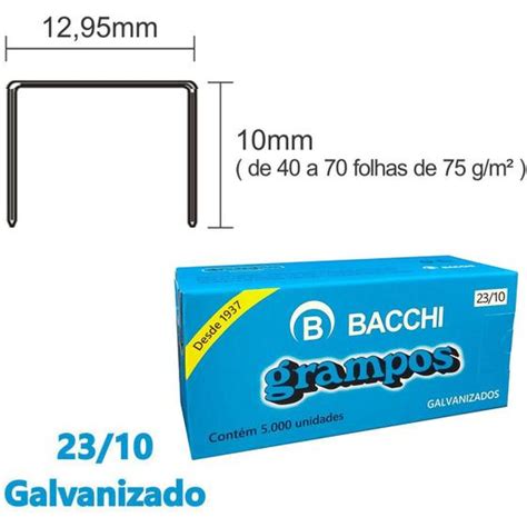 Grampo Para Grampeador Galvanizado Grampos Bacchi Caixa