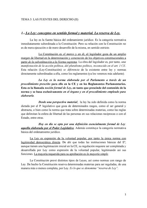 Tema Consti Apuntes Tema Las Fuentes Del Derecho Ii La