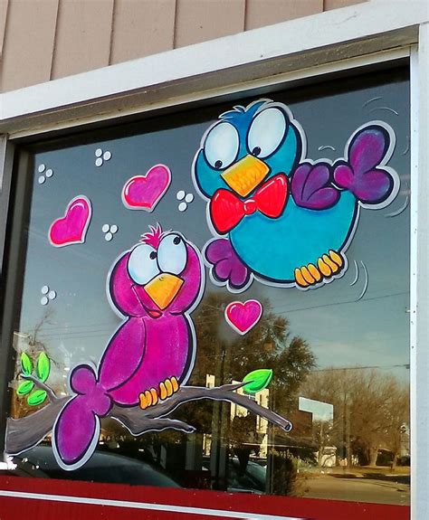 Valentines Day Window Painter Chick Valentines Window Display