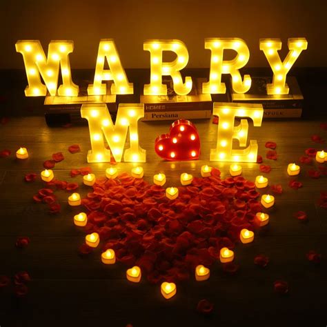 Amazon Marry Me Light Up Letters Valentines Day Wedding Proposal