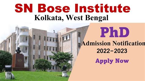 Phd Admission 2022 Sn Bose Institute Kolkata West Bengal Youtube