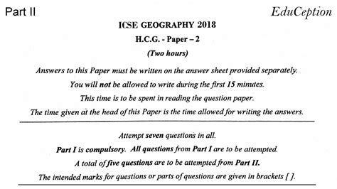 Icse 2018 Geography Solved Qp Part Ii Youtube