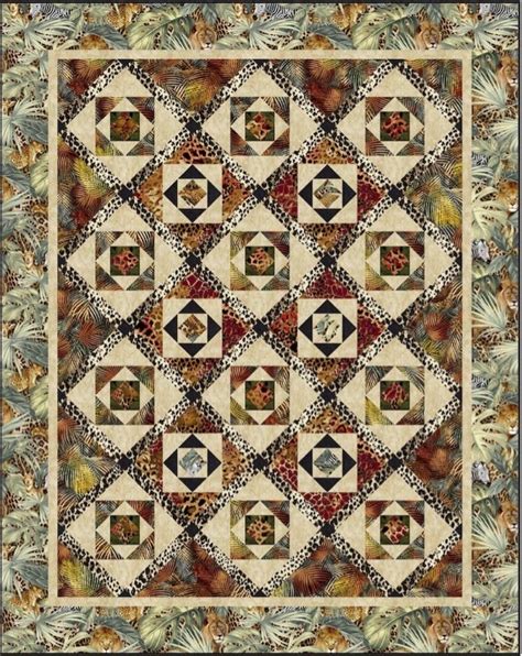 Safari Squares Quilt Pattern Pine Tree Country Quilts