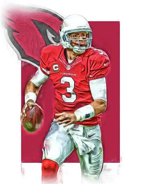 Carson Palmer Print featuring the mixed media Carson Palmer Arizona Cardinals Oil Art by Joe ...