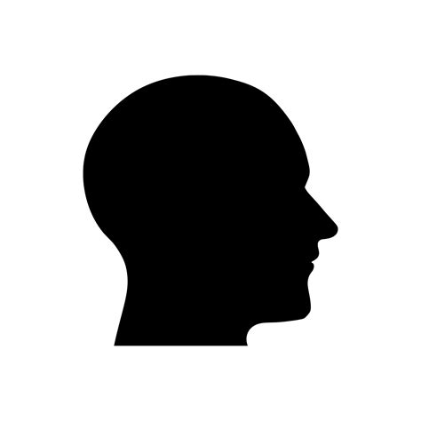 human head icon . Human head profile black shadow silhouette vector ...