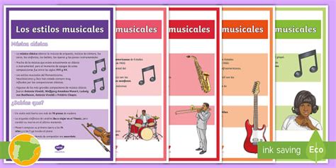 Posters Los Estilos Musicales Teacher Made Twinkl