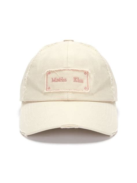 Musinsa Matin Kim Square Logo Cutout Ball Cap In Light Beige