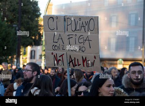 Roma Manifestazione Del 25 Novembre 2023 Contro La Violenza Sulle