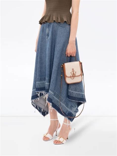 Jw Anderson Asymmetric Raw Hem Skirt Farfetch Denim Fashion Hem