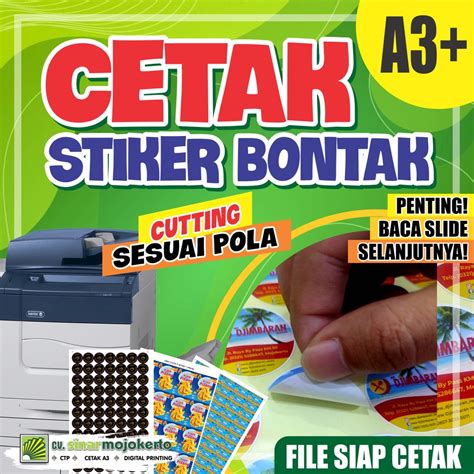 Jual Cetak Stiker Label Bontak Chromo A3 Cetak Saja Best