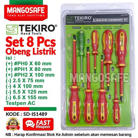 Jual Set Pcs Obeng Listrik Volt Tespen Tekiro Insulation