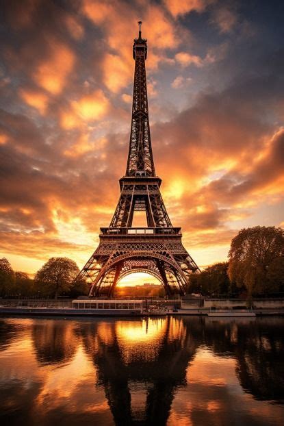 Dawn S Embrace The Eiffel Tower In Morning Glory En Fond D