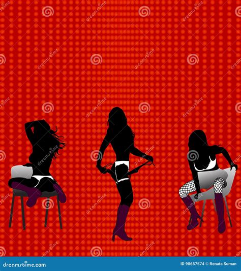 Silhueta Da Menina Do Strip-tease Ilustração do Vetor - Ilustração de