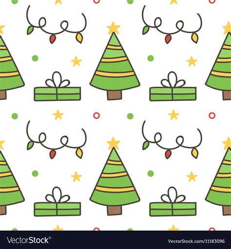 Seamless Pattern Background With Christmas Trees Vector Image