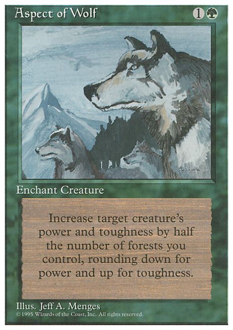 Aspect Of Wolf Printings Prices And Variations Mtg