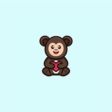 cute monkey concept logo design 21565347 Vector Art at Vecteezy