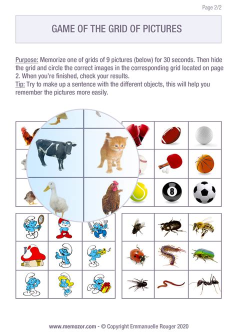 Memory Game To Print Grids Of Pictures For Kids Memozor