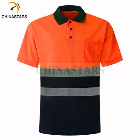 Traffic Safety Polo Shirt Hi Vis Safety Reflective Short Sleeve Polo T