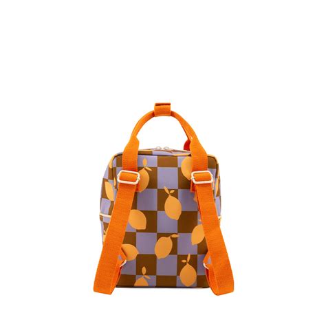 Sticky Lemon Backpack Small Farmhouse Checkerboard Lemons