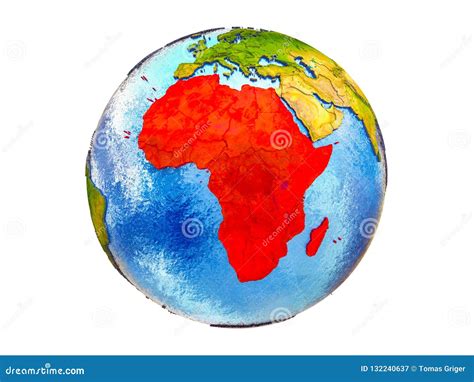 Map Of Africa On 3d Earth Isolated Stock Image Image Of Africa Model