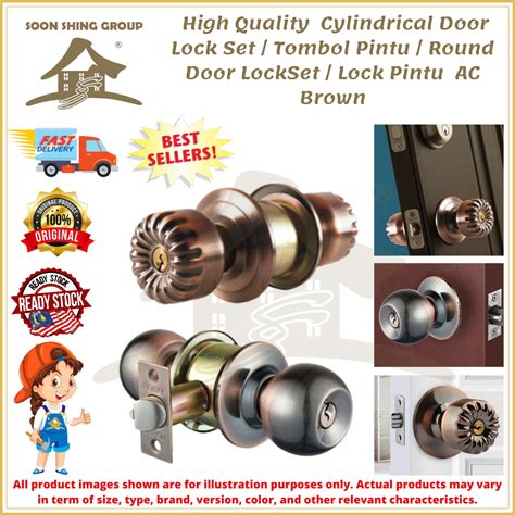 High Quality Cylindrical Door Lock Set Tombol Pintu Round Door