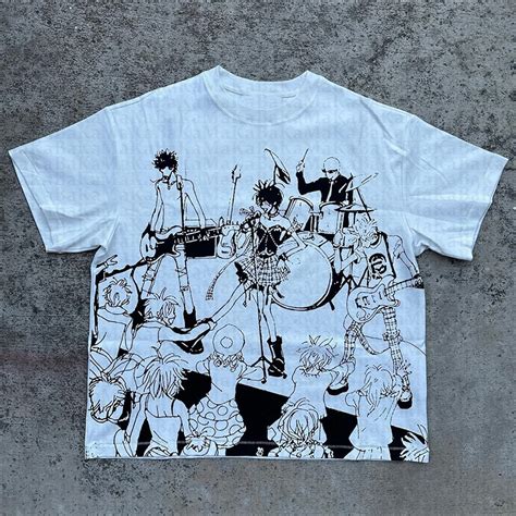 Anime Graphics Print T Shirt Tops Y K Clothes Women T Shirt Hip Hop