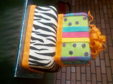 Zebra Striped Birthday Cake