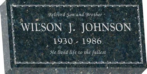 24 X 12 X 4 Flat Granite Headstone Honor Life