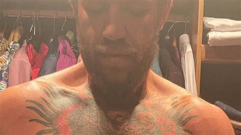 Shirtless Conor McGregor Shows Off His Muscular Physique As He Poses