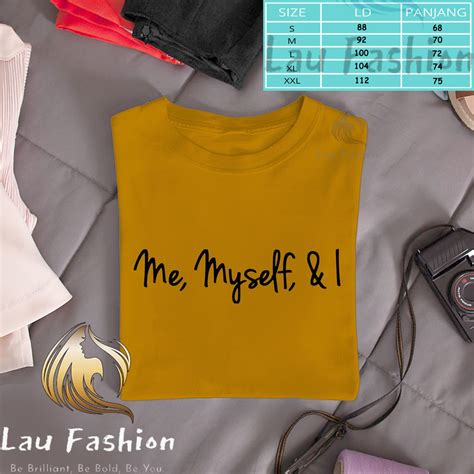 Jual Lau Fashion Baju Kaos Me Myself And I Tee Wanita Pria Lengan